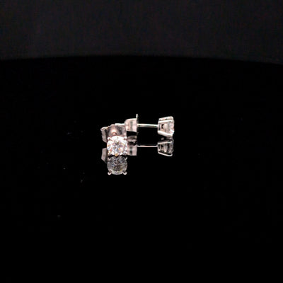 BASKET STUD EARRINGS 14KW EF VS2 HPHT DIA 0.54CTS