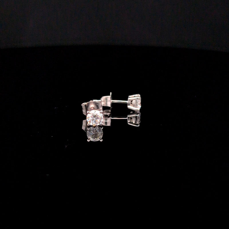 BASKET STUD EARRINGS 14KW EF VS2 HPHT DIA 0.54CTS