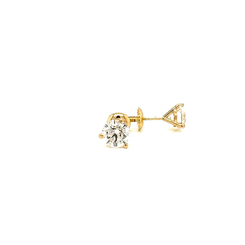 MARTINI STUD EARRINGS 14KY G VS2 CVD DIA 1.42CTS