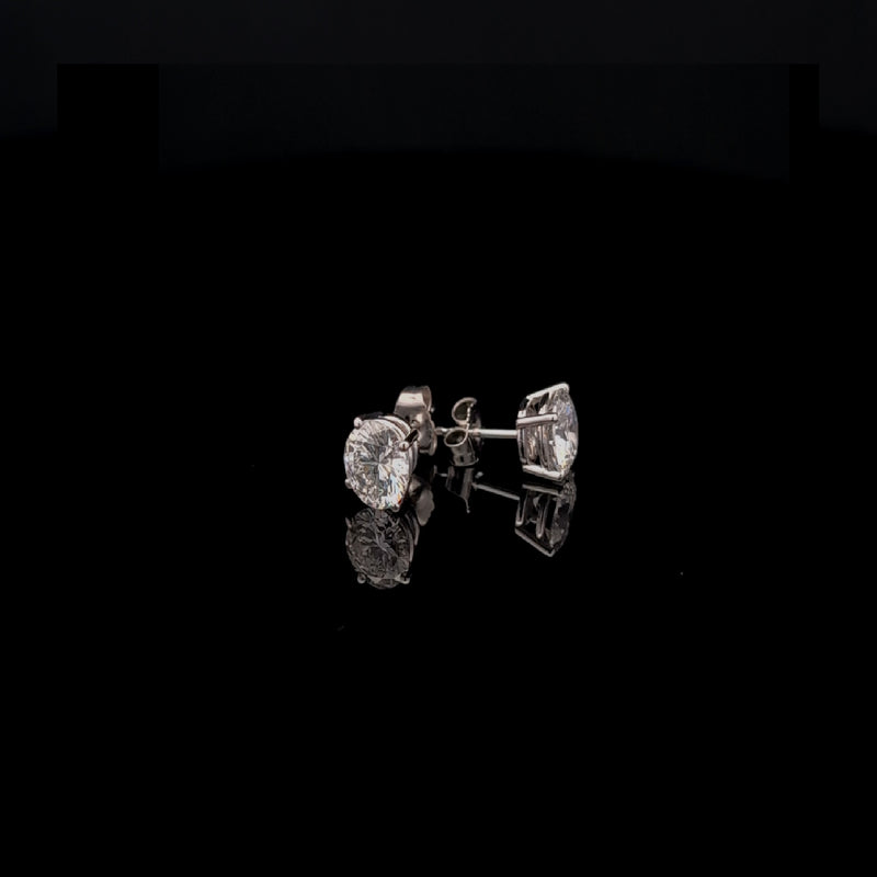 BASKET STUD EARRINGS 14KW FG VS2 CVD DIA 2.07CTS