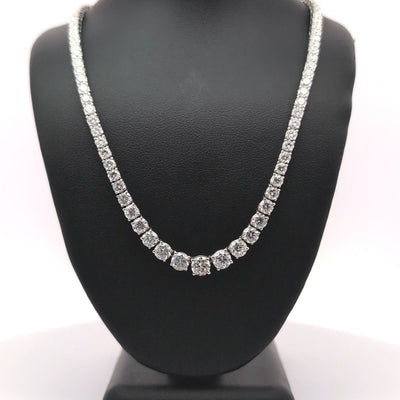 (0.57CTS) HALF WAY RIVIERA NECKLACE 14KW EF VS2 HPHT DIA 10.71CTS