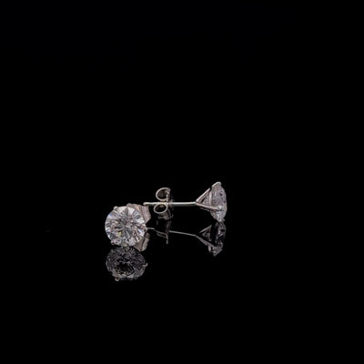 MARTINI STUD EARRINGS 14KW FG VS2 CVD DIA 2.11CTS