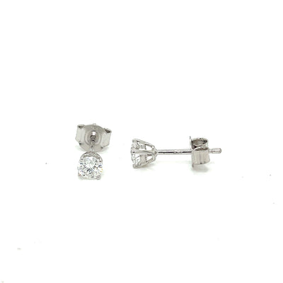 BASKET STUD EARRINGS 14KW EF VS2 HPHT DIA 0.35CTS