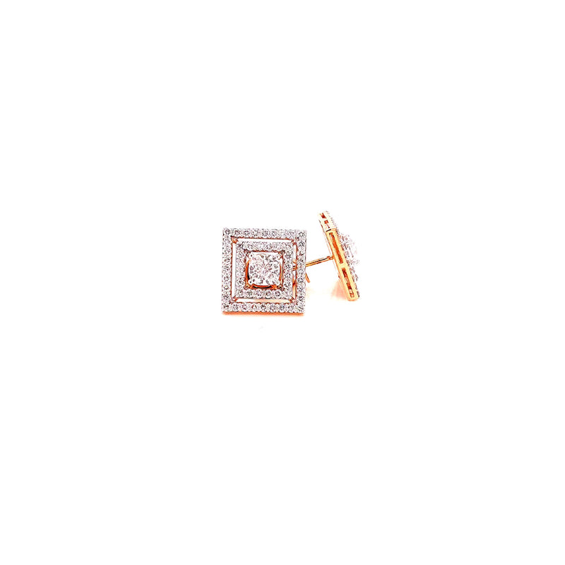DOUBLE HALO EARRINGS 14KR EF VS1 HPHT DIA 2.16CTS