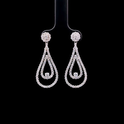 FANCY EARRINGS 14KW EF VS2 HPHT DIA 1.87CTS
