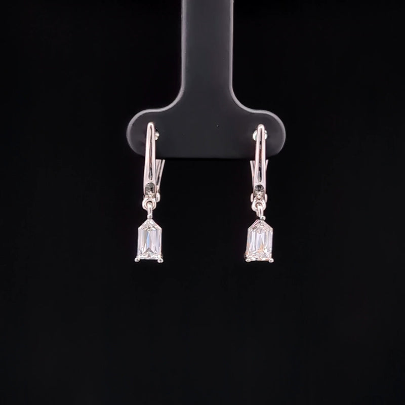 DROP EARRING 14KW E VS1 HPHT DIA 0.90CTS