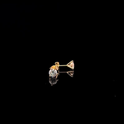 MARTINI STUD EARRINGS 14KY FG VS2 CVD DIA 1.01CTS
