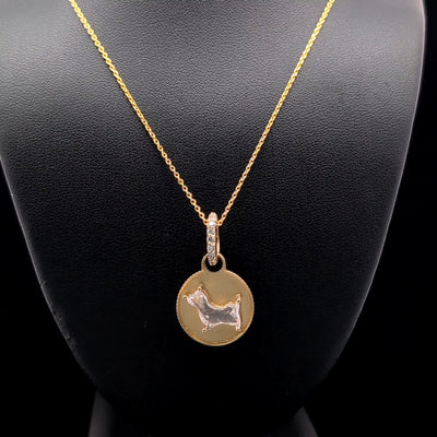 DOG PENDANT 14KY F VS1 CVD DIA 1.42CTS