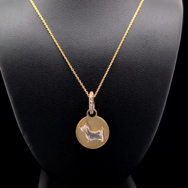 DOG PENDANT 14KY F VS1 CVD DIA 1.42CTS
