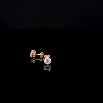 BASKET STUD EARRING 14KY FG VS2 CVD DIA 1.56CTS