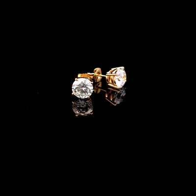 BASKET STUD EARRINGS 14KY DE VS2 HPHT DIA 2.17CTS