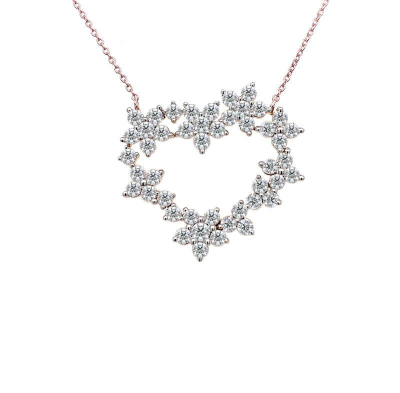 HEART PENDANT 14KR EF I2 CVD DIA 1.9CTS