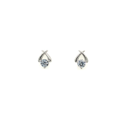 3 PRONG FANCY EARRINGS 14KW DE VS CVD DIA 0.27CTS