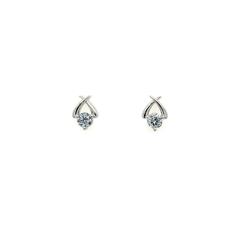 3 PRONG FANCY EARRINGS 14KW DE VS CVD DIA 0.27CTS