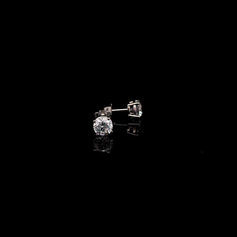 BASKET STUD EARRINGS 14KW DE VS2 HPHT DIA 1.47CTS