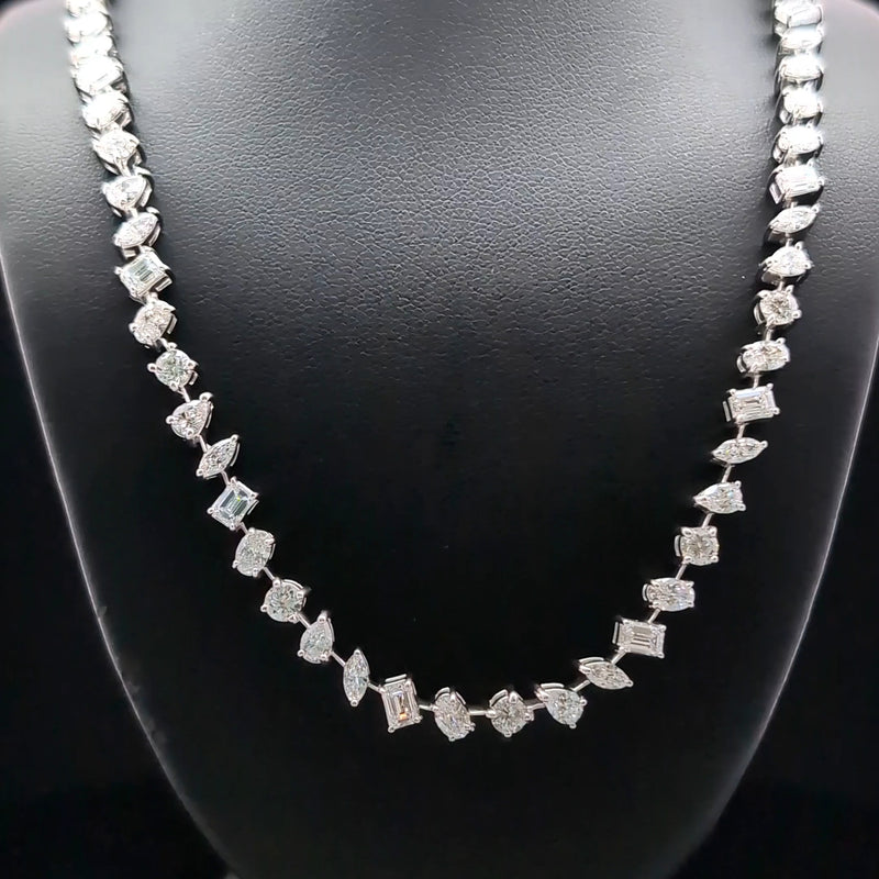 TENNIS NECKLACE 14KW EF VS1 HPHT DIA 14.61CTS
