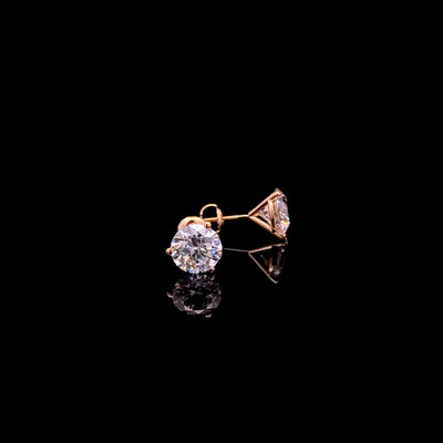 MARTINI STUD EARRINGS 14KY FG VS2 CVD DIA 4.11CTS