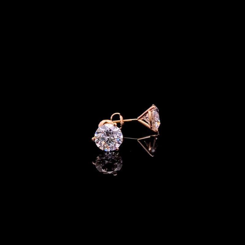 MARTINI STUD EARRINGS 14KY FG VS2 CVD DIA 4.11CTS