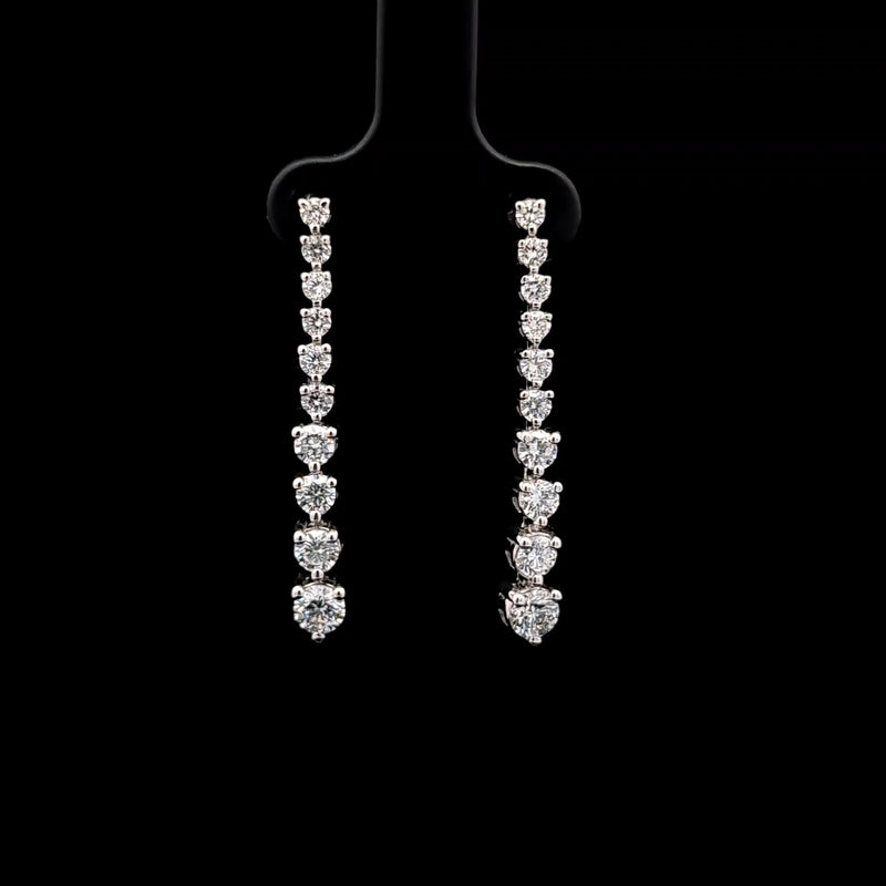 TENNIS EARRINGS 14KW EF VS2 HPHT DIA 1.90CTS