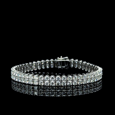 2 ROW TENNIS BRACELET 14KW FG VS CVD DIA 11.68CTS