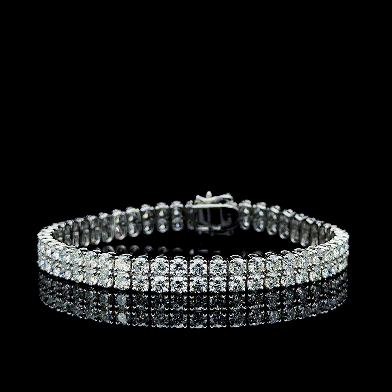 2 ROW TENNIS BRACELET 14KW FG VS CVD DIA 11.68CTS