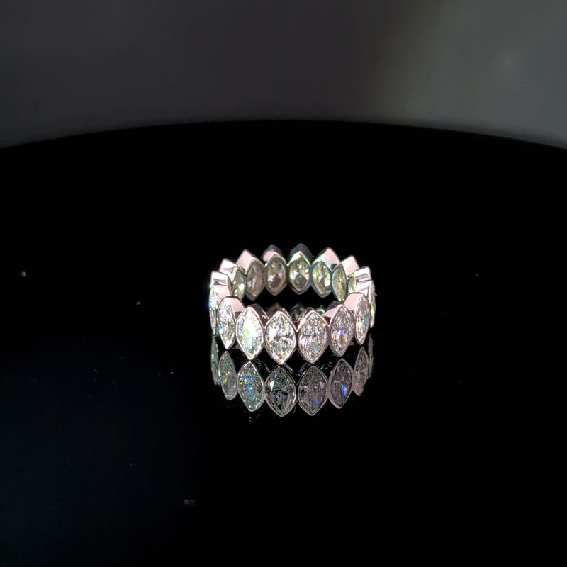 MARQUISE ETERNITY BAND 14KW EF VS1 HPHT DIA 5.17CTS
