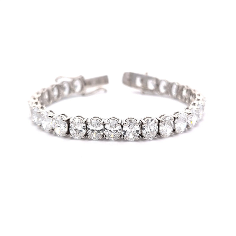 S-N TENNIS BRACELET 14KW E VS1 HPHT DIA 29.55CTS