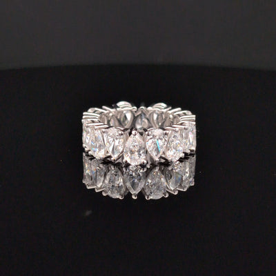 N-S PEAR SHAPE ETERNITY BAND 14KW EF VS1 HPHT DIA 7.58