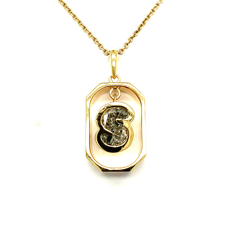 ALPHABET PENDANT 14KY E VS1 HPHT DIA 0.91CTS
