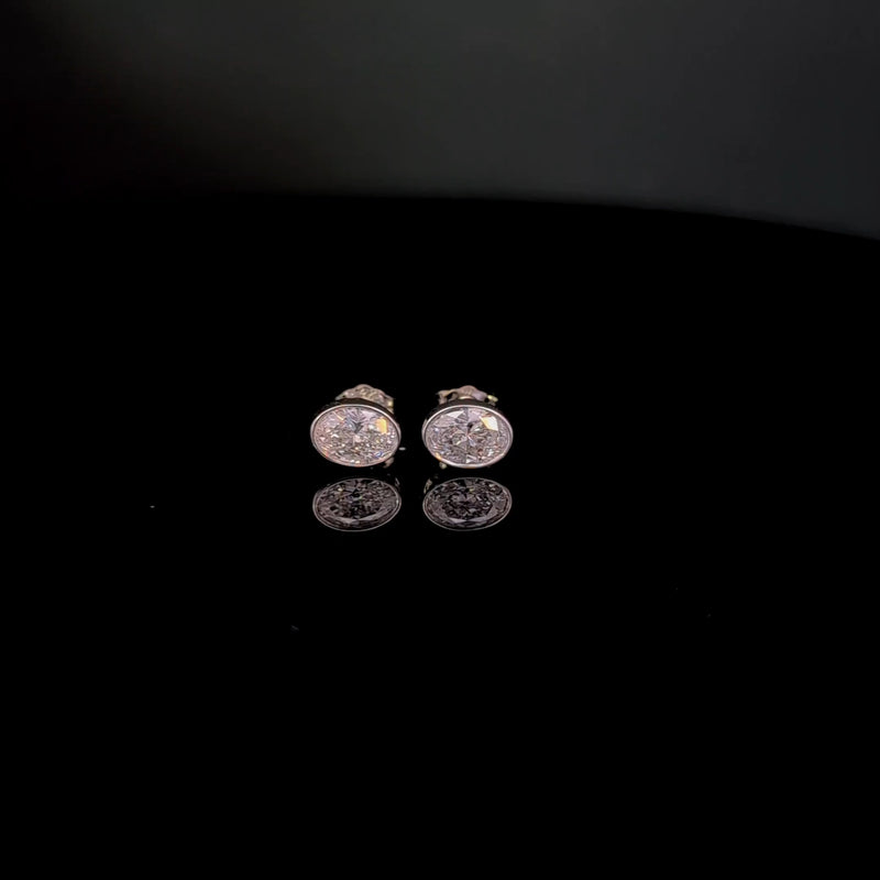 STUD EARRING 14KW EF VS1 HPHT DIA 1.38CTS
