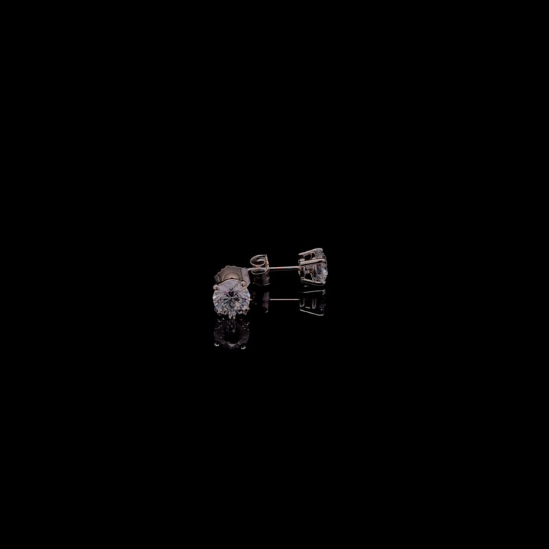 BASKET STUD EARRINGS 14KW DE VS2 HPHT DIA 1.07CTS