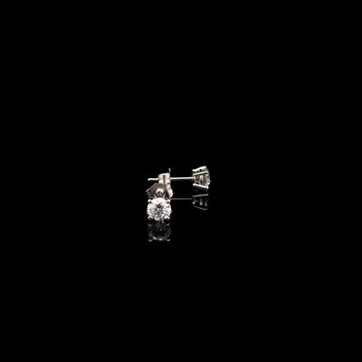 BASKET STUD EARRINGS 14KW DE VS2 HPHT DIA 0.74CTS