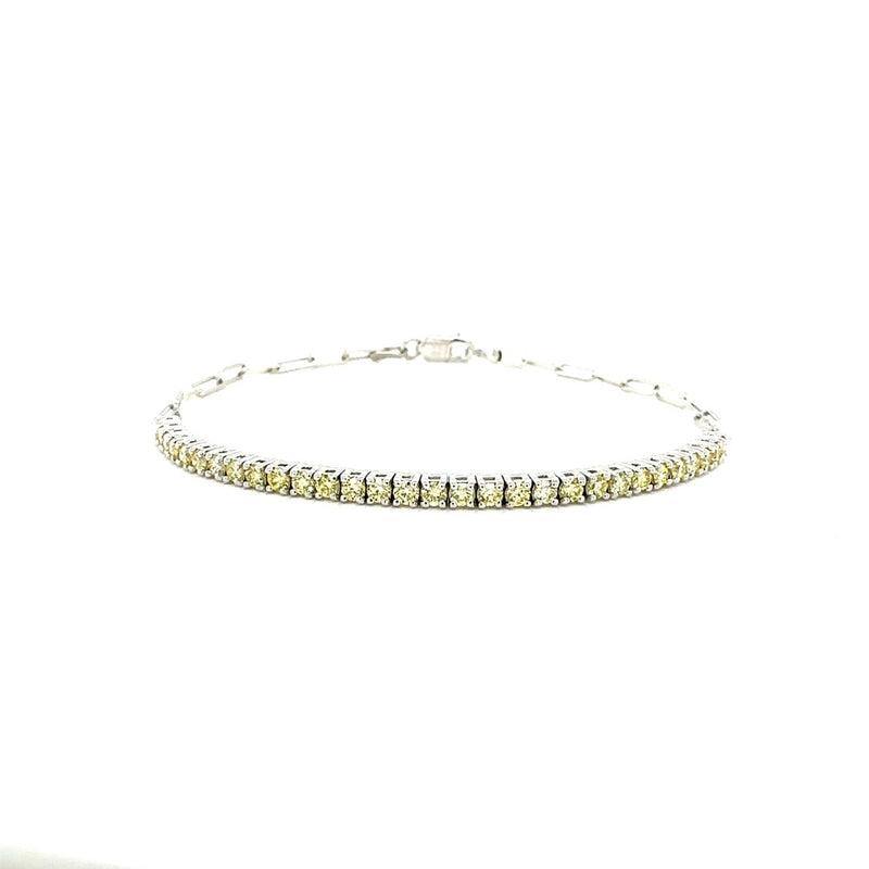 PAPER CLIP BRACELET 14KW YELLOW VS2 CVD DIA 0.9CTS