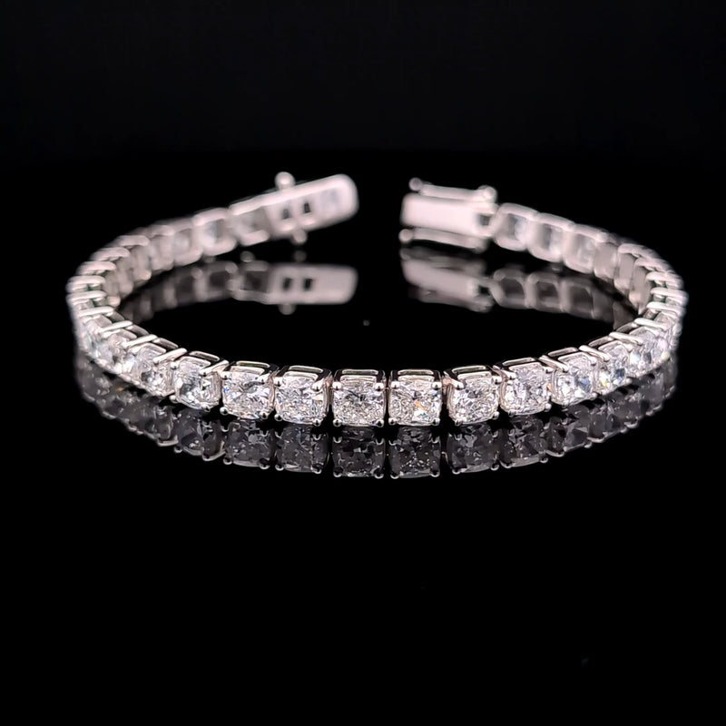 SQ CUSHION TENNIS BRACELET 14KW EF VS1 HPHT DIA 20.22CTS