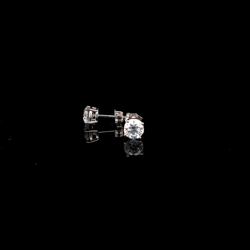BASKET STUD EARRINGS 14KW DE VS2 HPHT DIA 1.50CTS