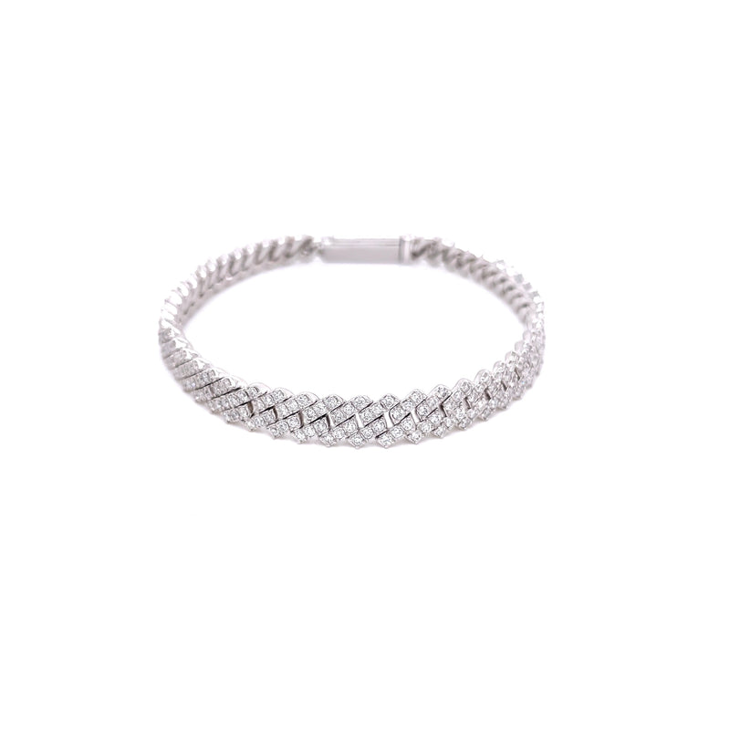 CUBAN BRACELET SILVER EF VS1 HPHT DIA 6.85CTS