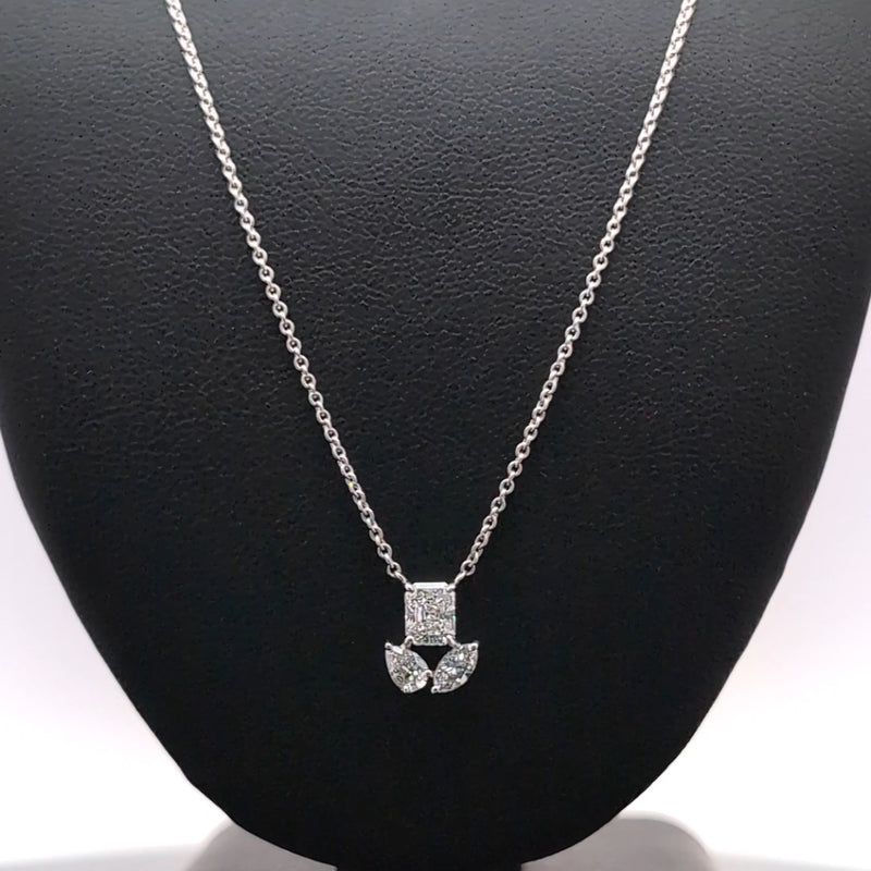 FANCY PENDANT 14KW EF VS1 HPHT DIA 0.82CTS