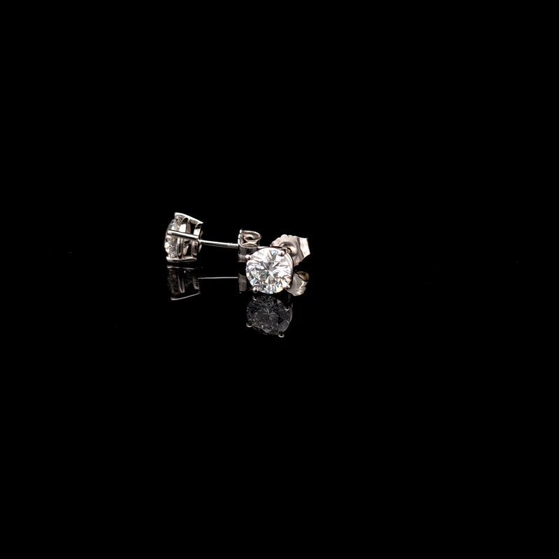 BASKET STUD EARRINGS 14KW DE VS2 HPHT DIA 1.45CTS