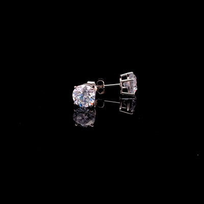 BASKET STUD EARRING 14KW DE VS2 HPHT DIA 4.02CTS
