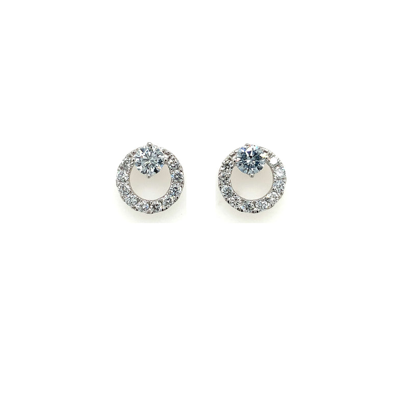 FANCY EARRINGS 14KW BLUE I2 HPHT DIA 1.23CTS