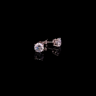 BASKET STUD EARRINGS 14KW DE VS2 HPHT DIA 2.37CTS