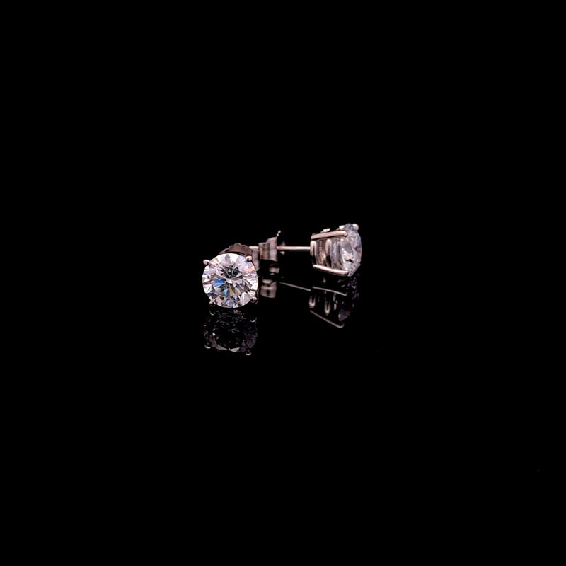 BASKET STUD EARRINGS 14KW DE VS2 HPHT DIA 2.37CTS