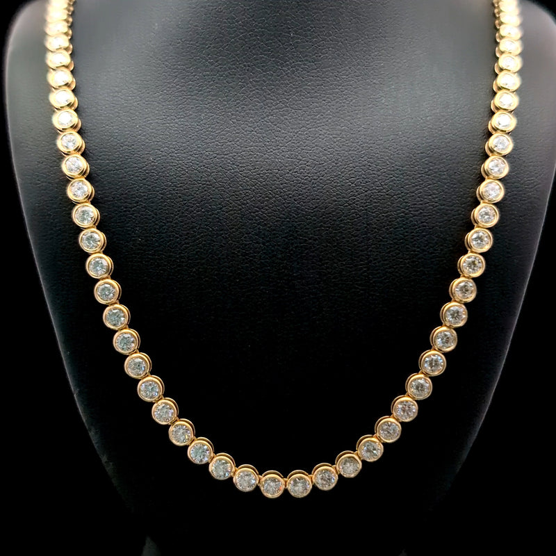 BEZEL TENNIS NECKLACE 14KY EF VS2 HPHT DIA 11.02CTS