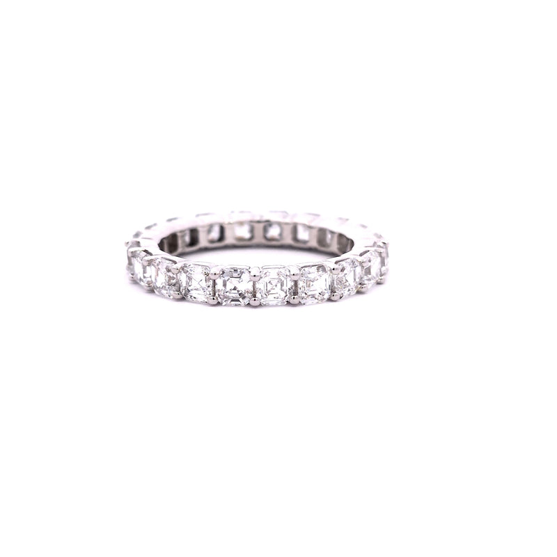ASSCHER ETERNITY BAND 14KW EF VS1 HPHT DIA 3.15CTS