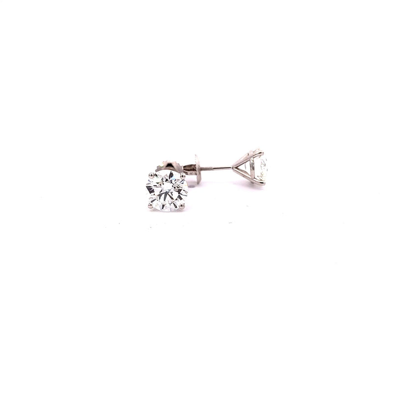MARTINI STUD EARRINGS 14KW F VVS2 (IGI) CVD  DIA 4.1CTS