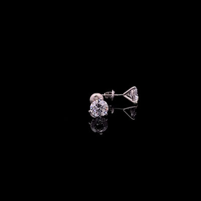 MARTINI STUD EARRINGS 14KW FG VS2 CVD DIA 2.20CTS