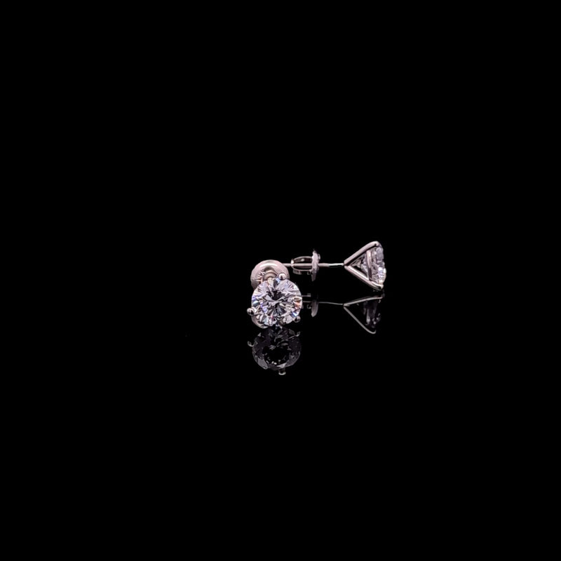 MARTINI STUD EARRINGS 14KW FG VS2 CVD DIA 2.20CTS