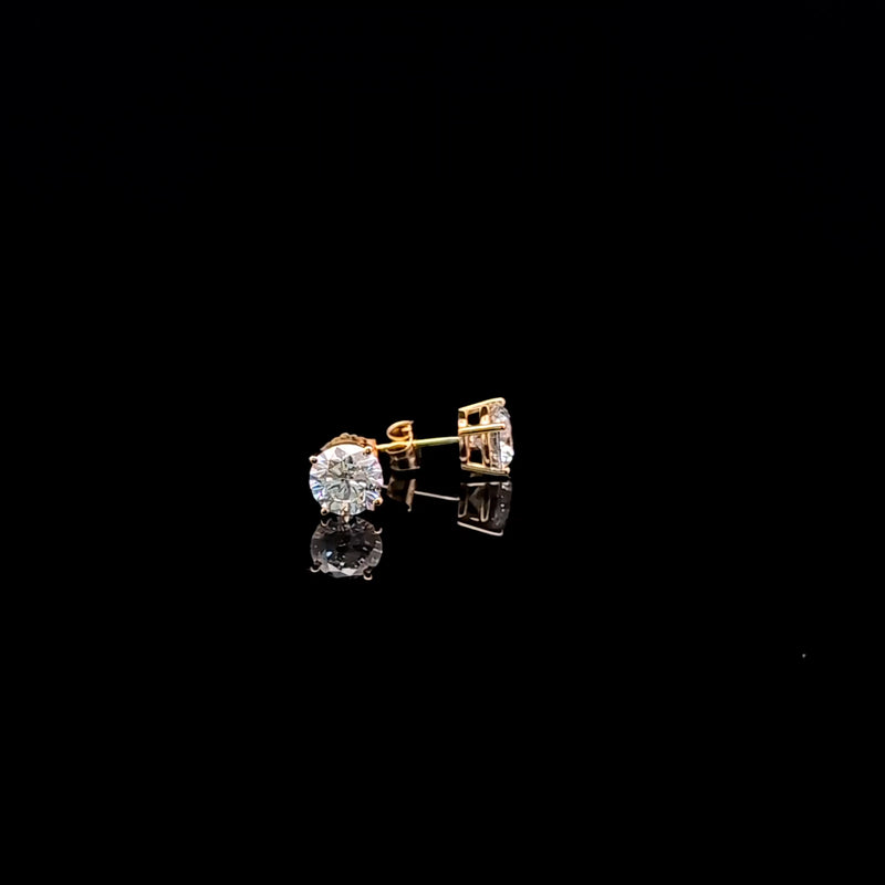 BASKET STUD EARRINGS 14KY DE VS2 HPHT DIA 2.12CTS