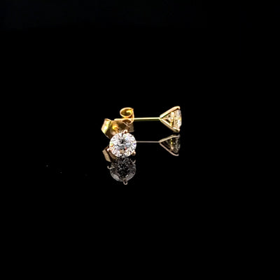 MARTINI STUD EARRINGS 14KY FG VS2 CVD DIA 0.99CTS
