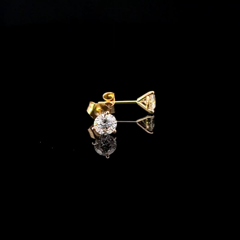 MARTINI STUD EARRINGS 14KY FG VS2 CVD DIA 0.99CTS